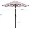 imageBest Choice Products 10ft Solar Polyester LED Lighted Patio Umbrella wTilt Adjustment and UVResistant Fabric  Striped BlackStriped Burgundy