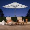 imageBest Choice Products 10ft Solar Polyester LED Lighted Patio Umbrella wTilt Adjustment and UVResistant Fabric  Striped BlackStriped Gray