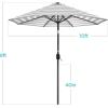 imageBest Choice Products 10ft Solar Polyester LED Lighted Patio Umbrella wTilt Adjustment and UVResistant Fabric  Striped BlackStriped Gray