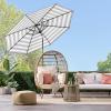 imageBest Choice Products 10ft Solar Polyester LED Lighted Patio Umbrella wTilt Adjustment and UVResistant Fabric  Striped BlackStriped Gray