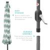imageBest Choice Products 10ft Solar Polyester LED Lighted Patio Umbrella wTilt Adjustment and UVResistant Fabric  Striped BlackStriped Green