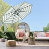 imageBest Choice Products 10ft Solar Polyester LED Lighted Patio Umbrella wTilt Adjustment and UVResistant Fabric  Striped BlackStriped Green
