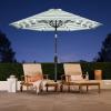 imageBest Choice Products 10ft Solar Polyester LED Lighted Patio Umbrella wTilt Adjustment and UVResistant Fabric  Striped BlackStriped Green