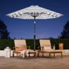 imageBest Choice Products 10ft Solar Polyester LED Lighted Patio Umbrella wTilt Adjustment and UVResistant Fabric  Striped BlackStriped Navy Blue