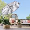 imageBest Choice Products 10ft Solar Polyester LED Lighted Patio Umbrella wTilt Adjustment and UVResistant Fabric  Striped BlackStriped Navy Blue