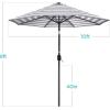 imageBest Choice Products 10ft Solar Polyester LED Lighted Patio Umbrella wTilt Adjustment and UVResistant Fabric  Striped BlackStriped Navy Blue