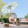 imageBest Choice Products 10ft Solar Polyester LED Lighted Patio Umbrella wTilt Adjustment and UVResistant Fabric  Striped BlackStriped Sky Blue