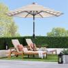 imageBest Choice Products 10ft Solar Polyester LED Lighted Patio Umbrella wTilt Adjustment and UVResistant Fabric  Striped BlackStriped Tan
