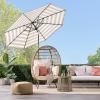 imageBest Choice Products 10ft Solar Polyester LED Lighted Patio Umbrella wTilt Adjustment and UVResistant Fabric  Striped BlackStriped Tan