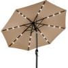 imageBest Choice Products 10ft Solar Polyester LED Lighted Patio Umbrella wTilt Adjustment and UVResistant Fabric  Striped BlackTan