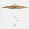 imageBest Choice Products 10ft Solar Polyester LED Lighted Patio Umbrella wTilt Adjustment and UVResistant Fabric  Striped BlackTan