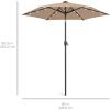 imageBest Choice Products 10ft Solar Polyester LED Lighted Patio Umbrella wTilt Adjustment and UVResistant Fabric  Striped BlackTan