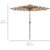 imageBest Choice Products 10ft Solar Polyester LED Lighted Patio Umbrella wTilt Adjustment and UVResistant Fabric  Striped BlackTan