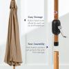 imageBest Choice Products 10ft Solar Polyester LED Lighted Patio Umbrella wTilt Adjustment and UVResistant Fabric  Striped BlackTan