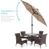 imageBest Choice Products 10ft Solar Polyester LED Lighted Patio Umbrella wTilt Adjustment and UVResistant Fabric  Striped BlackTan