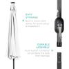 imageBest Choice Products 10ft Solar Polyester LED Lighted Patio Umbrella wTilt Adjustment and UVResistant Fabric  Striped BlackWhite