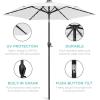 imageBest Choice Products 10ft Solar Polyester LED Lighted Patio Umbrella wTilt Adjustment and UVResistant Fabric  Striped BlackWhite