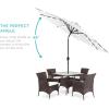 imageBest Choice Products 10ft Solar Polyester LED Lighted Patio Umbrella wTilt Adjustment and UVResistant Fabric  Striped BlackWhite