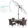 imageBest Choice Products 10ft Solar Polyester LED Lighted Patio Umbrella wTilt Adjustment and UVResistant Fabric  Striped BlackWhite