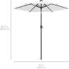 imageBest Choice Products 10ft Solar Polyester LED Lighted Patio Umbrella wTilt Adjustment and UVResistant Fabric  Striped BlackWhite