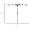imageBest Choice Products 10ft Solar Polyester LED Lighted Patio Umbrella wTilt Adjustment and UVResistant Fabric  Striped BlackWhite