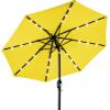 imageBest Choice Products 10ft Solar Polyester LED Lighted Patio Umbrella wTilt Adjustment and UVResistant Fabric  Striped BlackYellow
