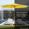 imageBest Choice Products 10ft Solar Polyester LED Lighted Patio Umbrella wTilt Adjustment and UVResistant Fabric  Striped BlackYellow