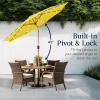 imageBest Choice Products 10ft Solar Polyester LED Lighted Patio Umbrella wTilt Adjustment and UVResistant Fabric  Striped BlackYellow