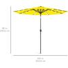 imageBest Choice Products 10ft Solar Polyester LED Lighted Patio Umbrella wTilt Adjustment and UVResistant Fabric  Striped BlackYellow