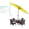imageBest Choice Products 10ft Solar Polyester LED Lighted Patio Umbrella wTilt Adjustment and UVResistant Fabric  Striped BlackYellow