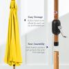 imageBest Choice Products 10ft Solar Polyester LED Lighted Patio Umbrella wTilt Adjustment and UVResistant Fabric  Striped BlackYellow