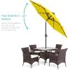 imageBest Choice Products 10ft Solar Polyester LED Lighted Patio Umbrella wTilt Adjustment and UVResistant Fabric  Striped BlackYellow