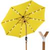 imageBest Choice Products 10ft Solar Polyester LED Lighted Patio Umbrella wTilt Adjustment and UVResistant Fabric  Striped BlackYellow
