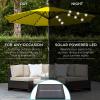 imageBest Choice Products 10ft Solar Polyester LED Lighted Patio Umbrella wTilt Adjustment and UVResistant Fabric  Striped BlackYellow
