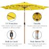 imageBest Choice Products 10ft Solar Polyester LED Lighted Patio Umbrella wTilt Adjustment and UVResistant Fabric  Striped BlackYellow