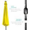 imageBest Choice Products 10ft Solar Polyester LED Lighted Patio Umbrella wTilt Adjustment and UVResistant Fabric  Striped BlackYellow