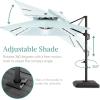 imageBest Choice Products 10ft Square Cantilever Patio Umbrella wBase Included Woodgrain Pattern Pole ampamp Solar LED Lights 360Rotation Offset Hanging Outdoor Shade  Sky BlueBaby Blue
