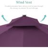 imageBest Choice Products 10ft Square Cantilever Patio Umbrella wBase Included Woodgrain Pattern Pole ampamp Solar LED Lights 360Rotation Offset Hanging Outdoor Shade  Sky BlueAmethyst Purple