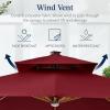 imageBest Choice Products 10ft Square Cantilever Patio Umbrella wBase Included Woodgrain Pattern Pole ampamp Solar LED Lights 360Rotation Offset Hanging Outdoor Shade  Sky BlueBurgundy