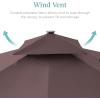 imageBest Choice Products 10ft Square Cantilever Patio Umbrella wBase Included Woodgrain Pattern Pole ampamp Solar LED Lights 360Rotation Offset Hanging Outdoor Shade  Sky BlueDeep Taupe