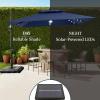 imageBest Choice Products 10ft Square Cantilever Patio Umbrella wBase Included Woodgrain Pattern Pole ampamp Solar LED Lights 360Rotation Offset Hanging Outdoor Shade  Sky BlueNavy Blue