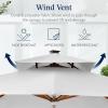 imageBest Choice Products 10ft Square Cantilever Patio Umbrella wBase Included Woodgrain Pattern Pole ampamp Solar LED Lights 360Rotation Offset Hanging Outdoor Shade  Sky BlueFog Gray