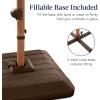 imageBest Choice Products 10ft Square Cantilever Patio Umbrella wBase Included Woodgrain Pattern Pole ampamp Solar LED Lights 360Rotation Offset Hanging Outdoor Shade  Sky BlueNavy Blue