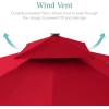 imageBest Choice Products 10ft Square Cantilever Patio Umbrella wBase Included Woodgrain Pattern Pole ampamp Solar LED Lights 360Rotation Offset Hanging Outdoor Shade  Sky BlueRed