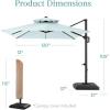 imageBest Choice Products 10ft Square Cantilever Patio Umbrella wBase Included Woodgrain Pattern Pole ampamp Solar LED Lights 360Rotation Offset Hanging Outdoor Shade  Sky BlueBaby Blue