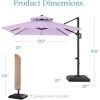 imageBest Choice Products 10ft Square Cantilever Patio Umbrella wBase Included Woodgrain Pattern Pole ampamp Solar LED Lights 360Rotation Offset Hanging Outdoor Shade  Sky BlueLavender