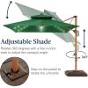 imageBest Choice Products 10ft Square Cantilever Patio Umbrella wBase Included Woodgrain Pattern Pole ampamp Solar LED Lights 360Rotation Offset Hanging Outdoor Shade  Sky BlueGreen