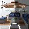 imageBest Choice Products 10ft Square Cantilever Patio Umbrella wBase Included Woodgrain Pattern Pole ampamp Solar LED Lights 360Rotation Offset Hanging Outdoor Shade  Sky BlueLavender