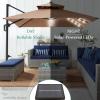 imageBest Choice Products 10ft Square Cantilever Patio Umbrella wBase Included Woodgrain Pattern Pole ampamp Solar LED Lights 360Rotation Offset Hanging Outdoor Shade  Sky BlueFog Gray