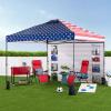 imageBest Choice Products 10x10ft Easy Pop Up Canopy wSide Wall 10 Pockets Portable Carrying Case 1Button Setup 4 Weight Bags  American FlagAmerican Flag